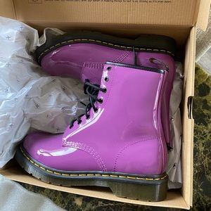 Dr martens patent leather lace up boots